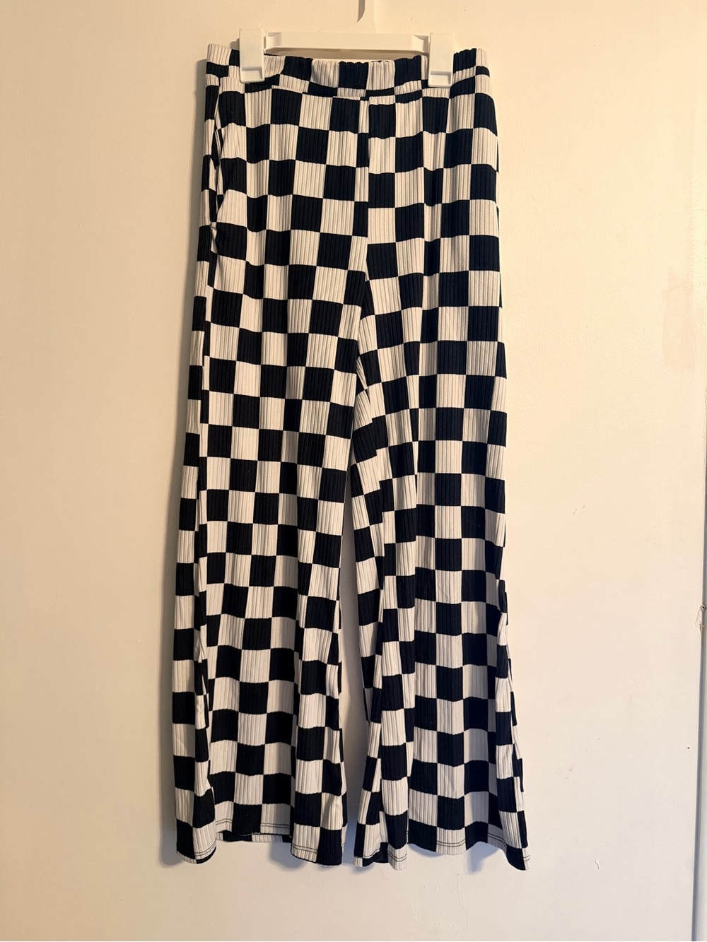 Jade by Jane Black & White Checkerboard Wide-Leg Pants